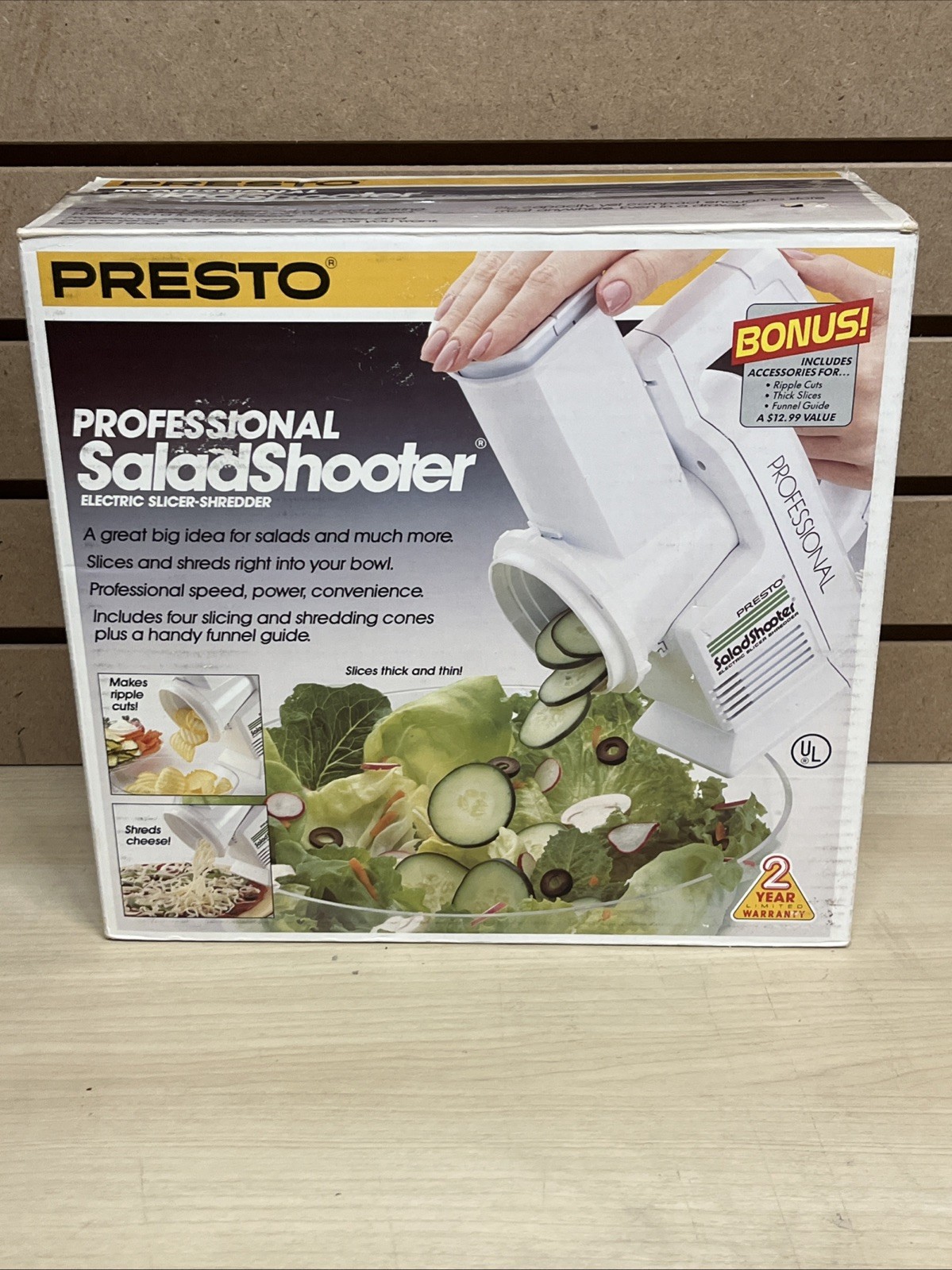 Presto Professional Salad Shooter Model 02970 White Electric Slicer Shredder NEW gallery
