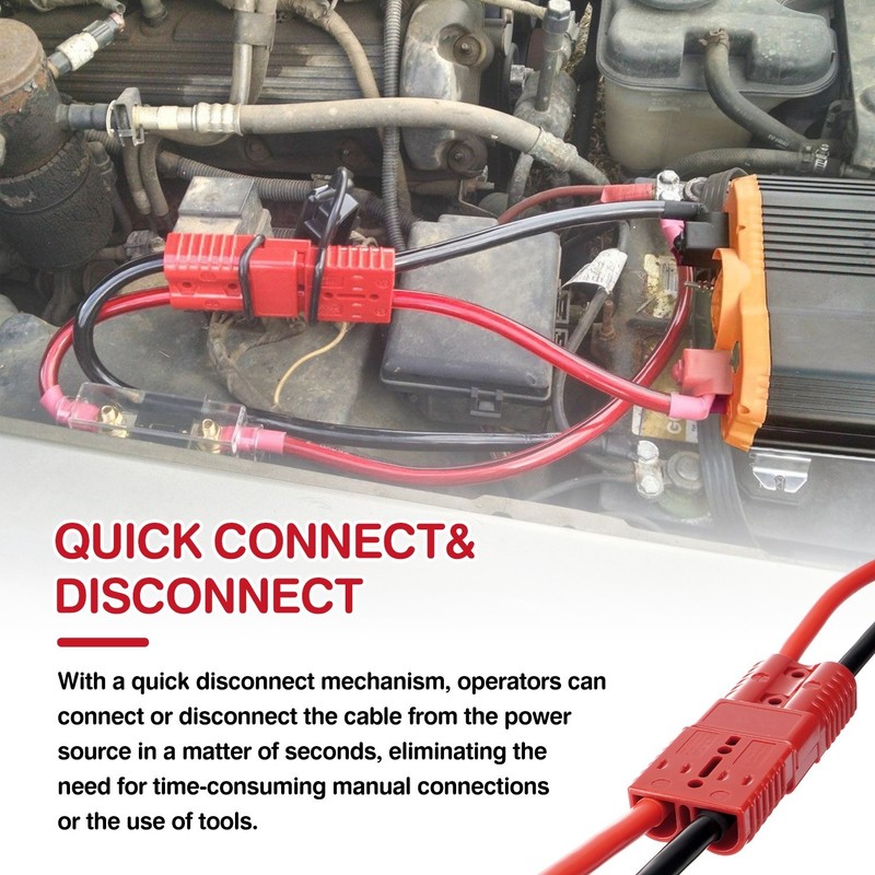24FT Quick Disconnect Winch Power Cable, 2 Gauge 2 AWG Wiring For Winch Trailer gallery