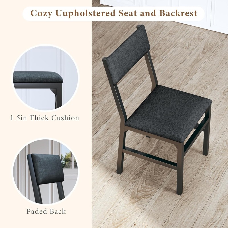 7-Piece Dining Table Set for 4-6, Extendable Kitchen Table Cushion Chairs Set of gallery