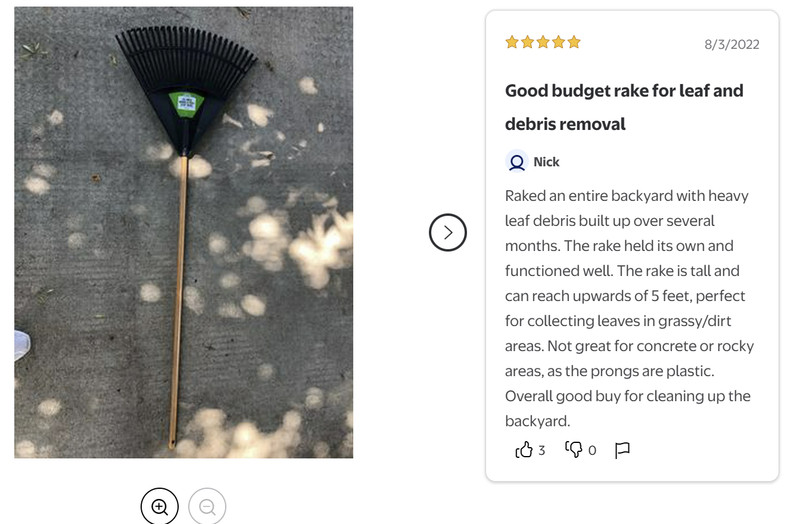 Expert Gardener 24-Inch Leaf Rake with Durable Wood Handle and Poly Head gallery