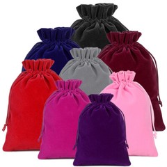 25-100pc Wholesale Gift Pouch Drawstring Velvet Flannel Jewelry Drawstring Bags