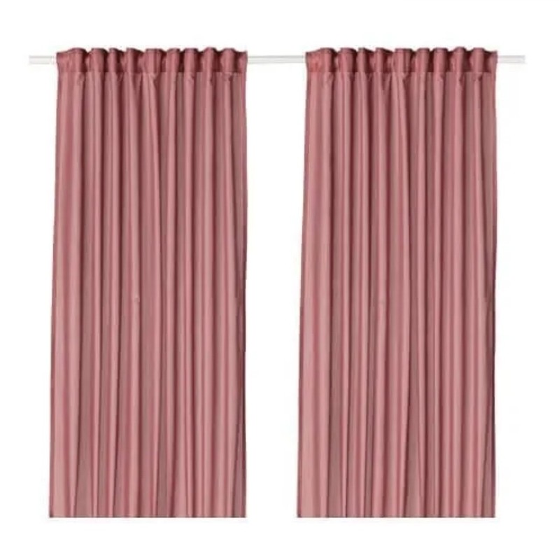 VIVAN Curtains 1 pair pink polyester cotton New 57in x 98.5in (145x250 CM) New gallery