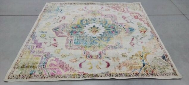 BLUE / GREY 7' X 7' Square Stained Rug, Reduced Price 1172707900 CRS501M-7SQ gallery