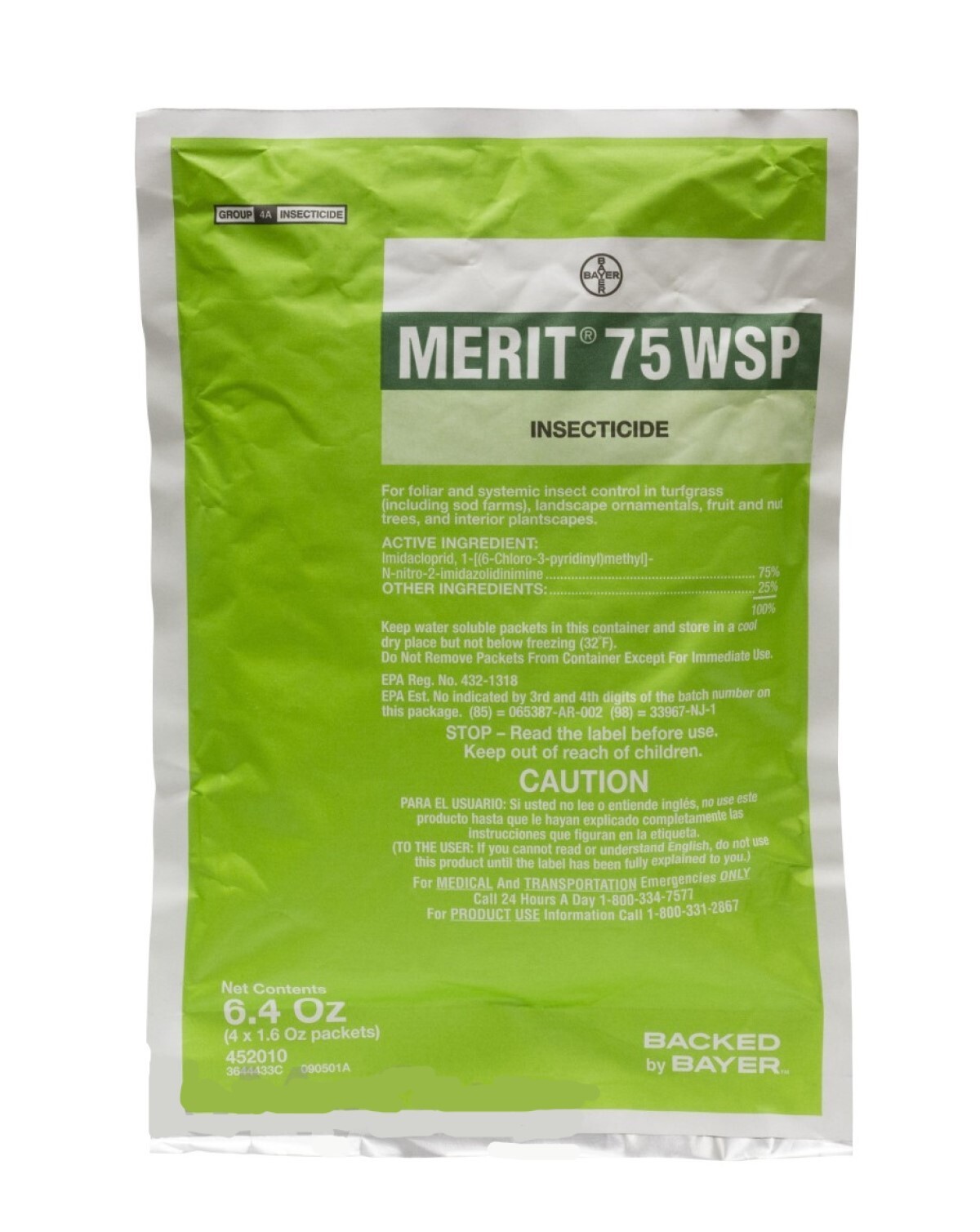 Merit 75 WSP Insecticide Concentrate 1 Bag = (4 x 1.6 oz) Packets by Envu gallery