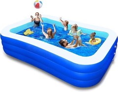 BN-LINK Inflatable Pool for Kids and Adults, 120″X68″X22″ Oversized Thickened
