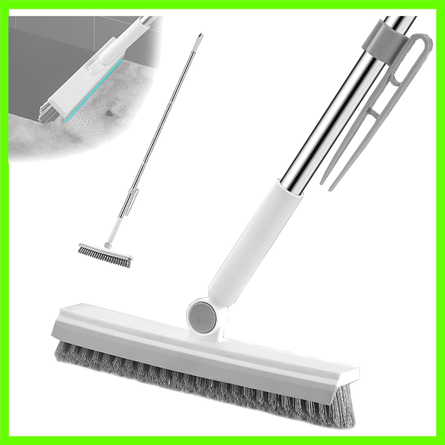 Floor Scrubbing Brush with 57" Adjustable Long Handle,3 in 1 Living Grout Bru... gallery