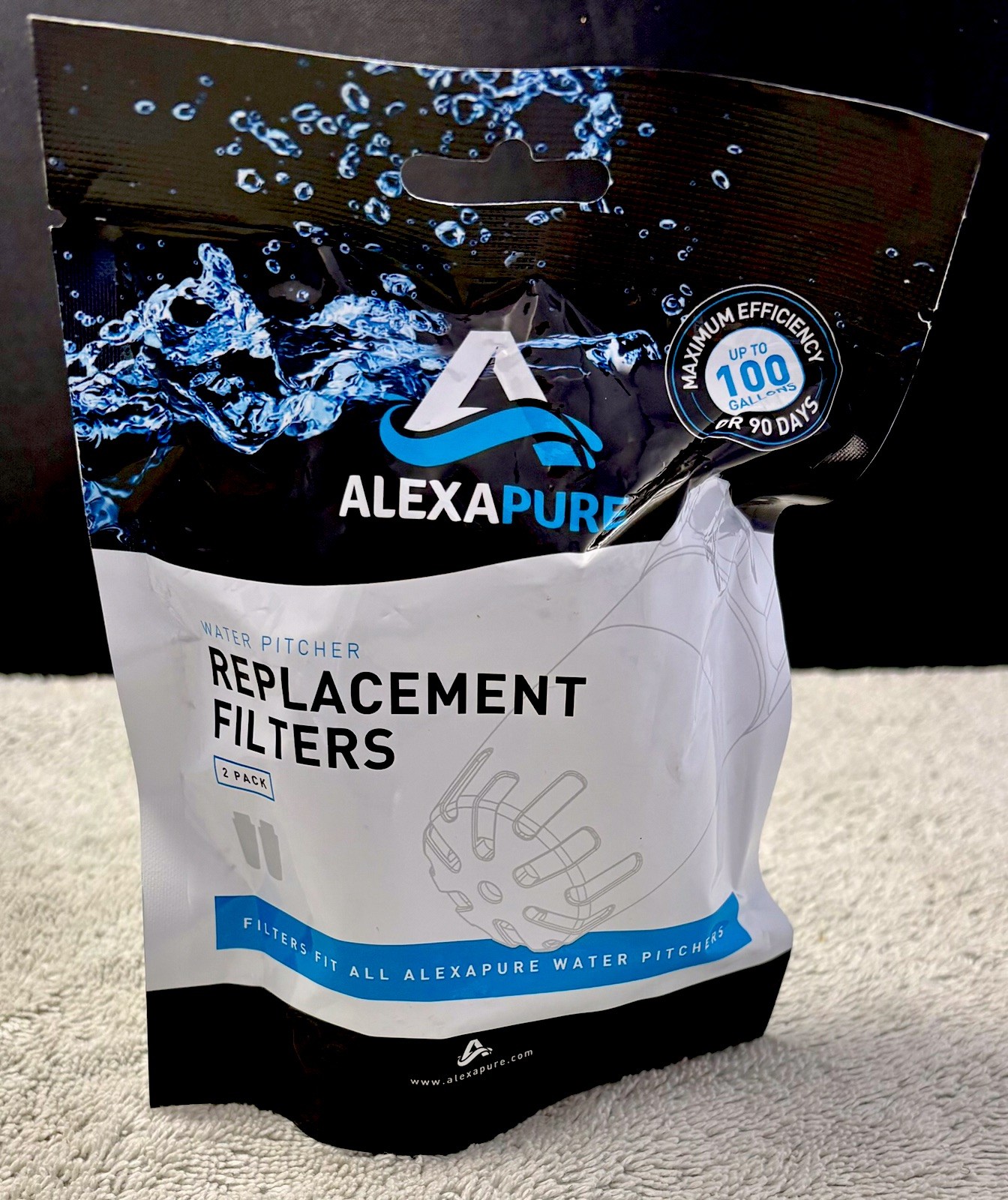Alexapure Pitcher Replacement Water Filter 2 Pack Filters New Exp 12/31/2027 gallery