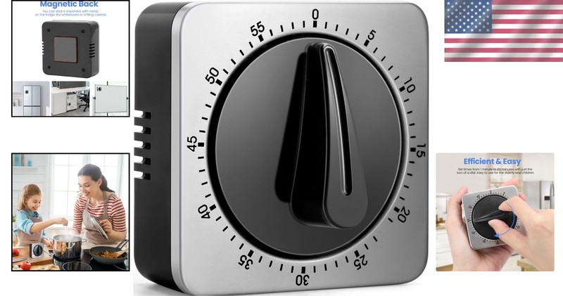 Elegant Mechanical Kitchen Timer with Loud Alarm - No Batteries Required gallery