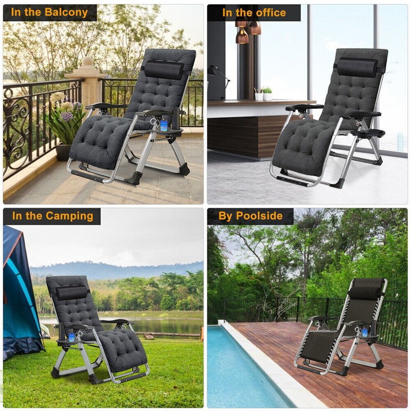 NAIZEA Zero Gravity Chair Reclining Lounge Chair with Removable Cushion Mattress gallery