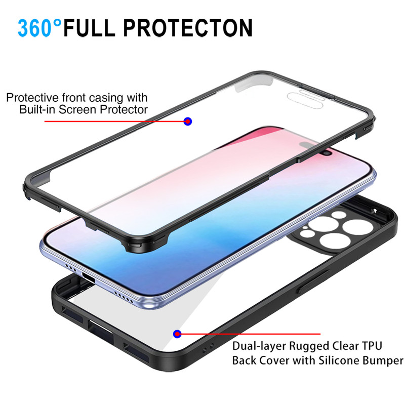 For iPhone 17 Pro Max Air 16 15 Pro Shockproof Clear Screen Protector Hard Case gallery