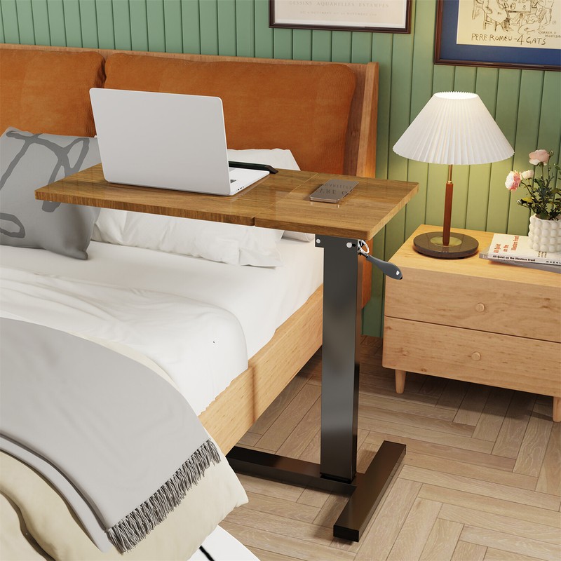 Rolling Overbed Table Adjustable Angle and Height Hospital Laptop Table Desk gallery