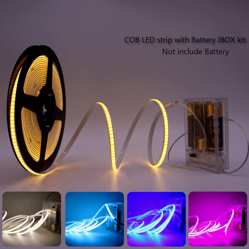 5V 5mm width COB LED light strip 320LED/m Battery box Powered Flexible light bar gallery