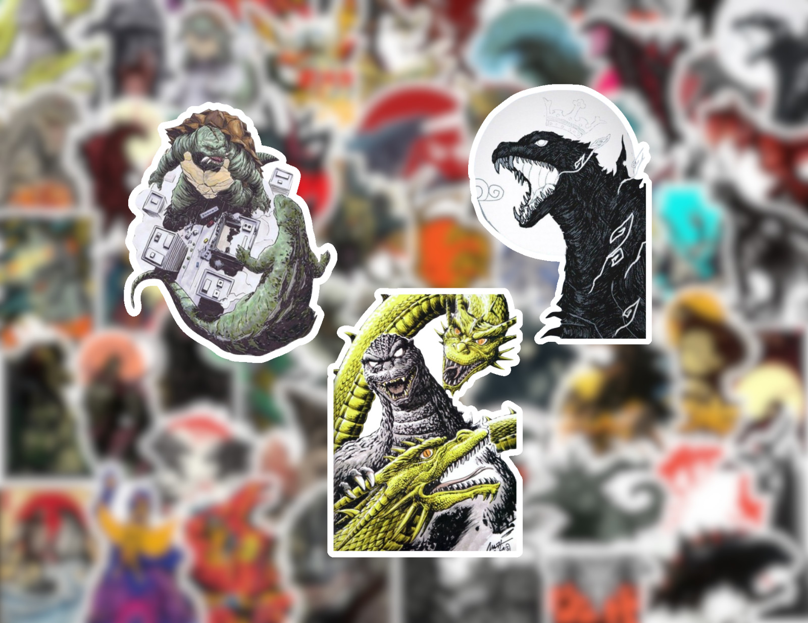 25/50 Monsterverse Sticker Pack - Matte Vinyl - Godzilla King Kong Ghidorah gallery