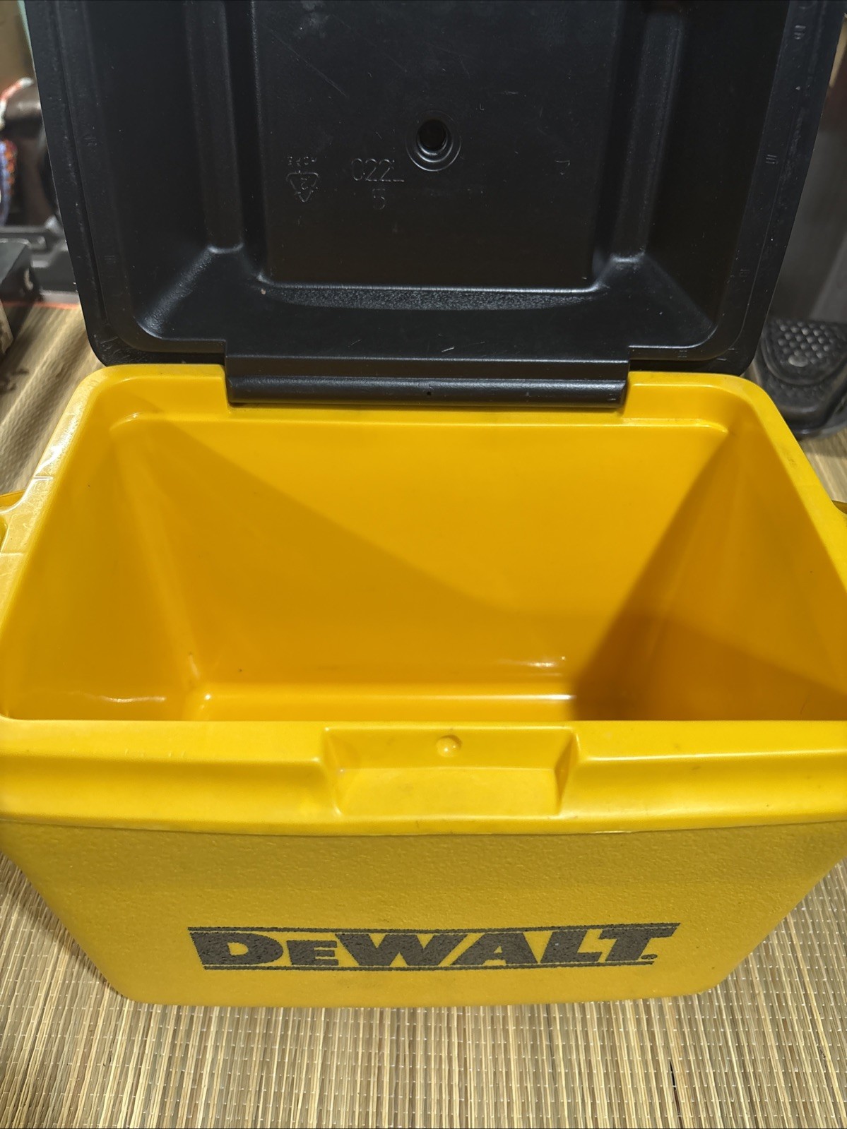 Perfect Vintage DeWalt Tools Yellow and Black Cooler Rubbermaid Lunchbox gallery