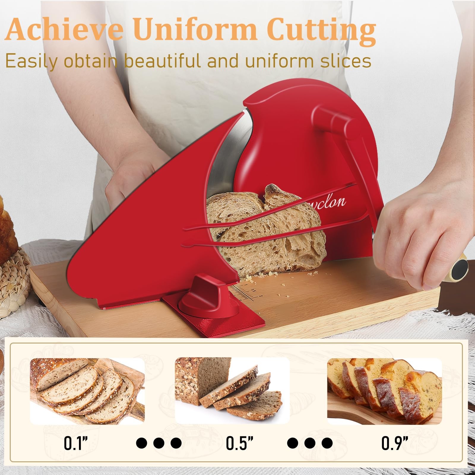 Bread Slicer Manual Adjustable Thickness Hand Crank Sourdough Brvclon Homemade gallery