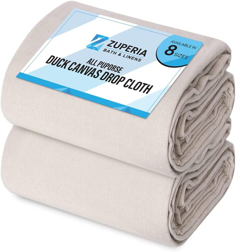 Canvas Drop Cloth For Painting size 4 X 15 Feet Pack Of 2 Pure Cotton Painters gallery
