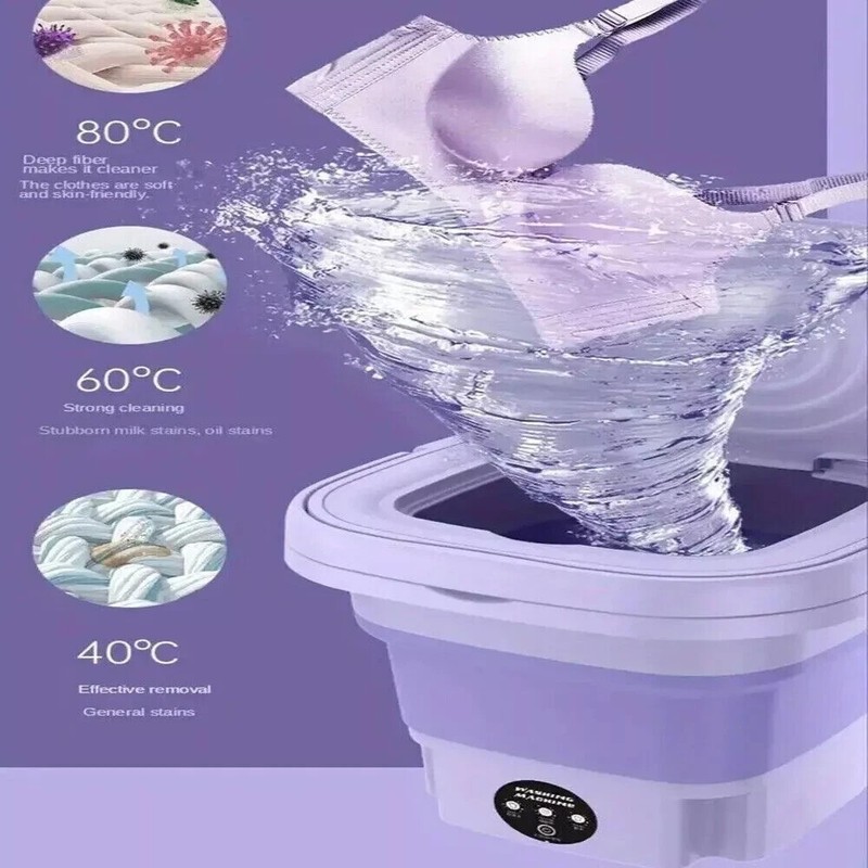 Mini Portable Washing Machine Folding Sterilization Drying Laundry Machine 8L US gallery