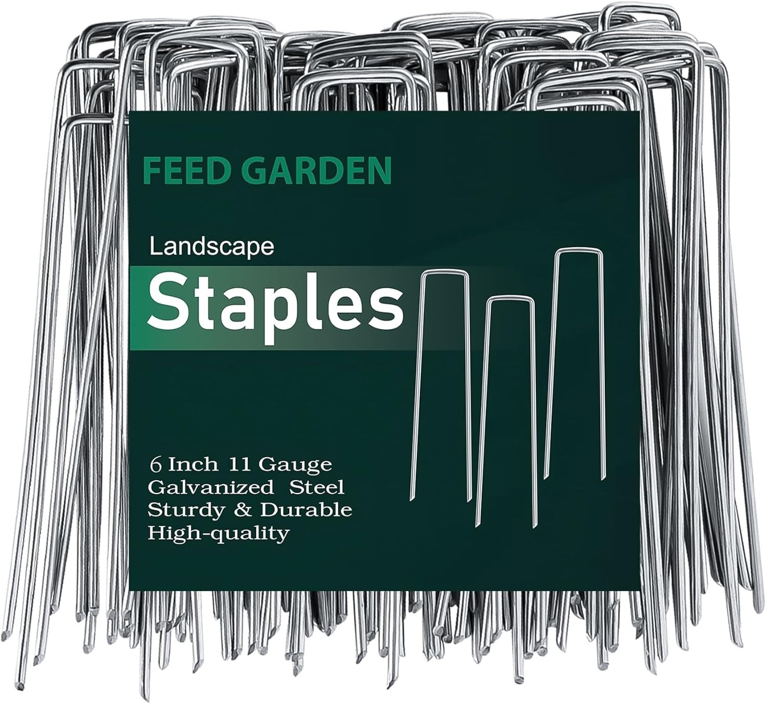6 Inch Anti-Rust Galvanized Landscape Staples - 25 Pack Heavy-Duty Stakes gallery