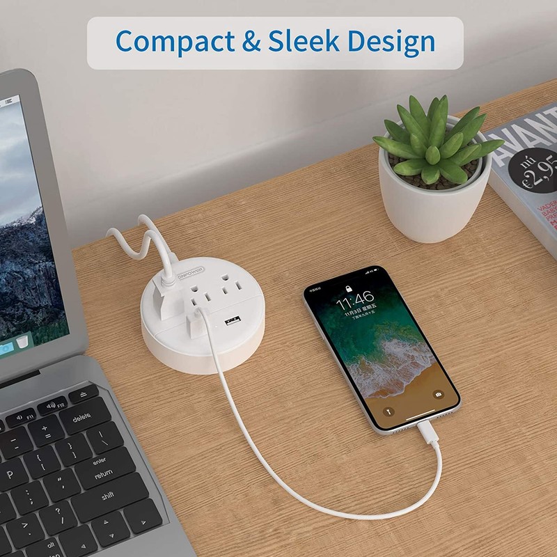 NTONPOWER Wall Mountable USB Power Strip with USB Ports 3 Outlet Plugs gallery