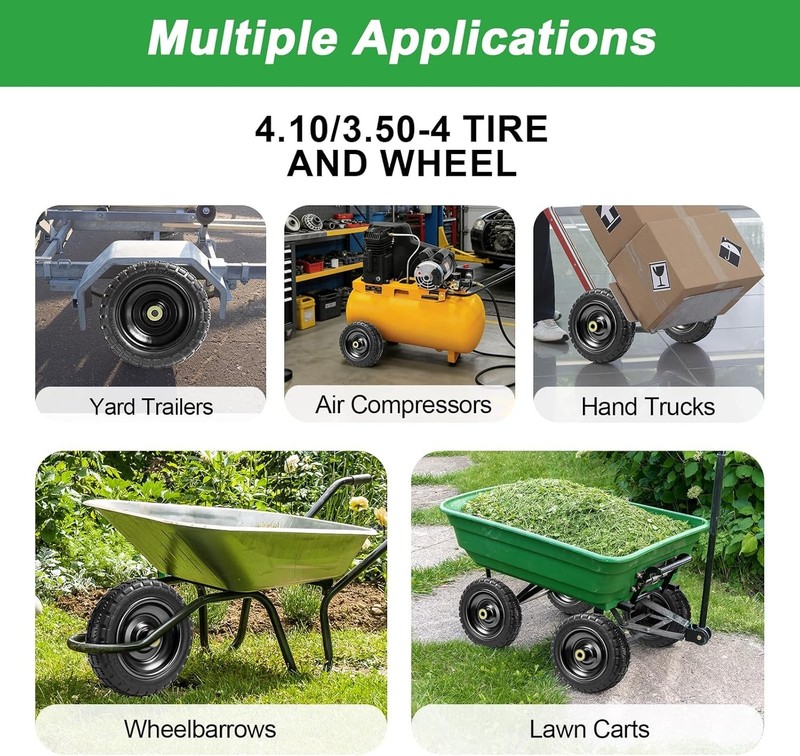 (2-Pack) 10" Replacement Tire for Gorilla Cart - Solid Polyurethane Flat-Free .. gallery