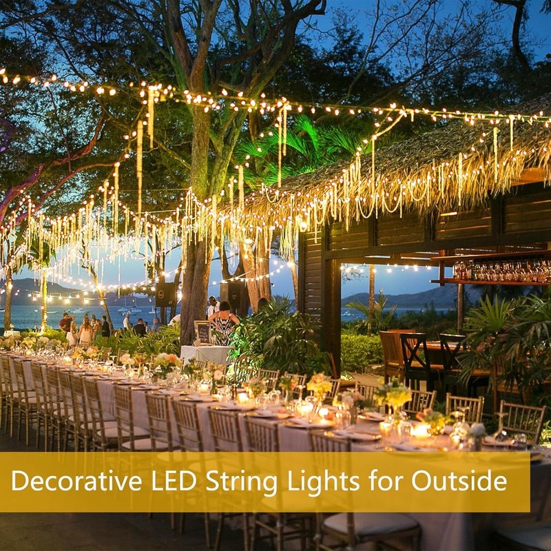Extra-Long LED Solar String Outdoor Lights - Pack of 2, Warm White gallery