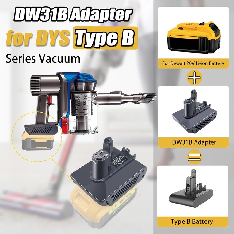 for Dyson Type B Battery Adapter for Dewalt 20V Battery to DC31 DC35 Vacuum gallery