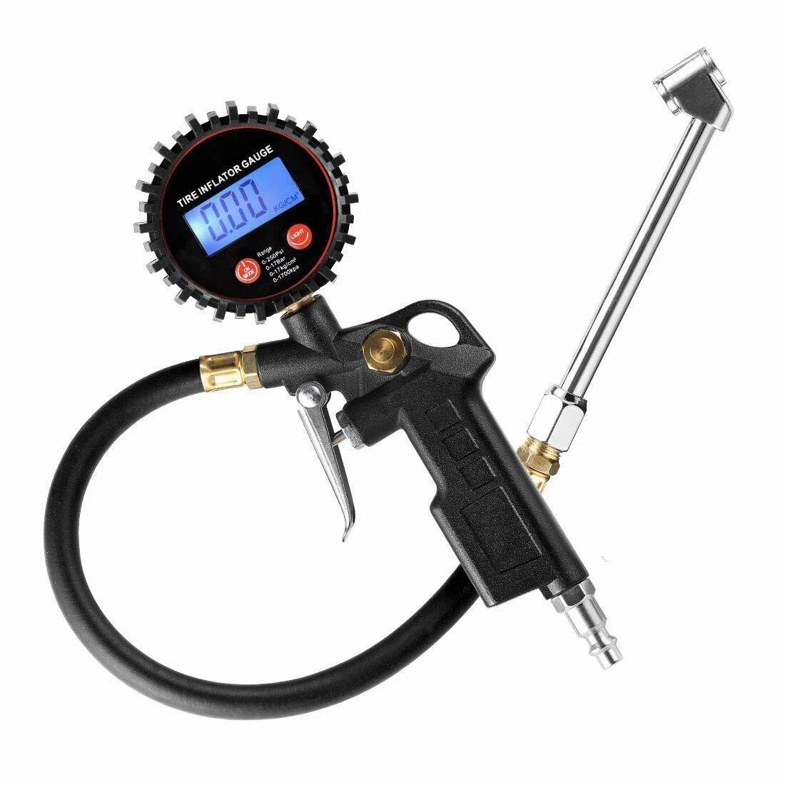 Digital Tire Inflator w/ Pressure Gauge Air Chuck 250 PSI for Truck Car Bike RV gallery