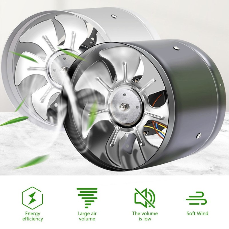 8"/10"/12" Inline Duct Fan Blower Booster Exhaust HVAC Air Cooling Ventilation gallery