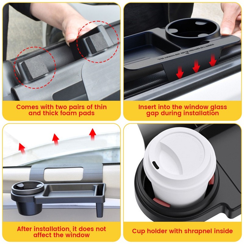 Universal Car Window Organizer Door Side Hanging Rack Storage Box Cup Holder gallery