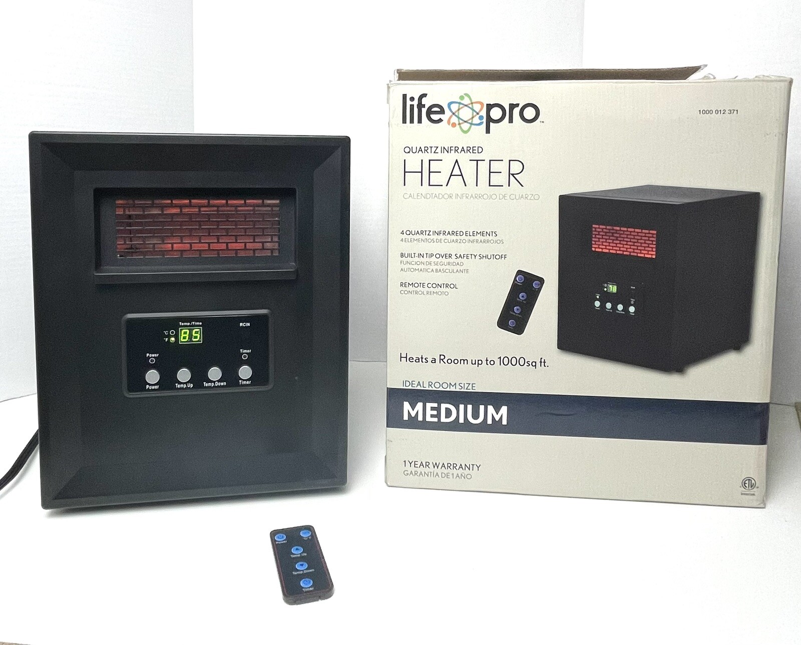 Life Pro 208474 Element 1000W Electric Quartz Infrared Space Heater LS1002THD14 gallery