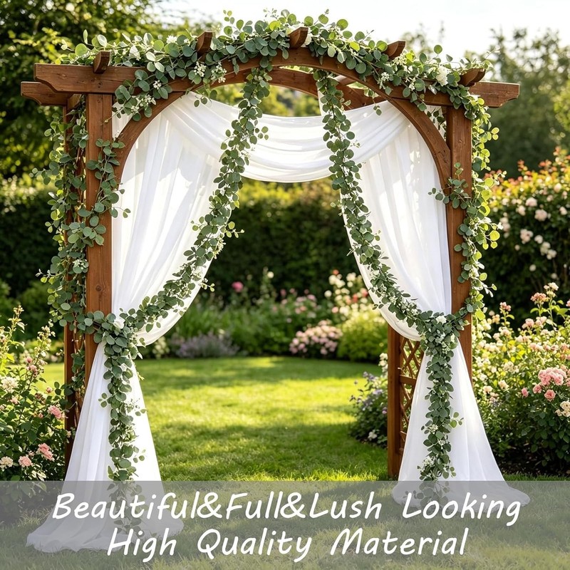 2 Pack Artificial Eucalyptus Garland, Artificial Greenery Fake Eucalyptus Leaves gallery