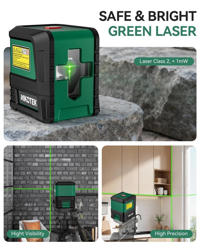 Laser Level, Selfleveling Green Line Laser With Horizontal and Vertical Lines... gallery
