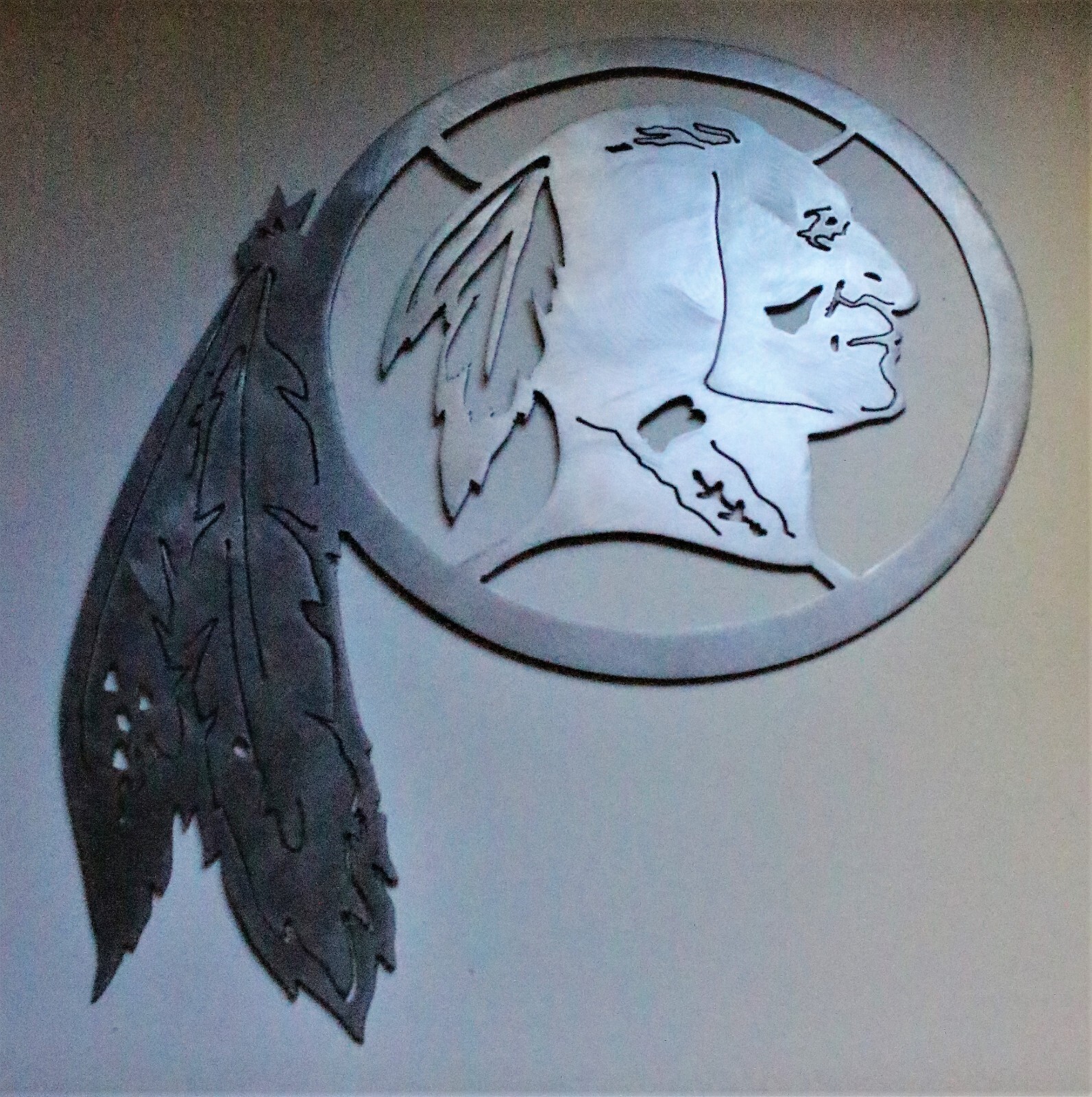 Washington Redskins Metal Wall Art 15" x 16" Matte Silver Finish gallery