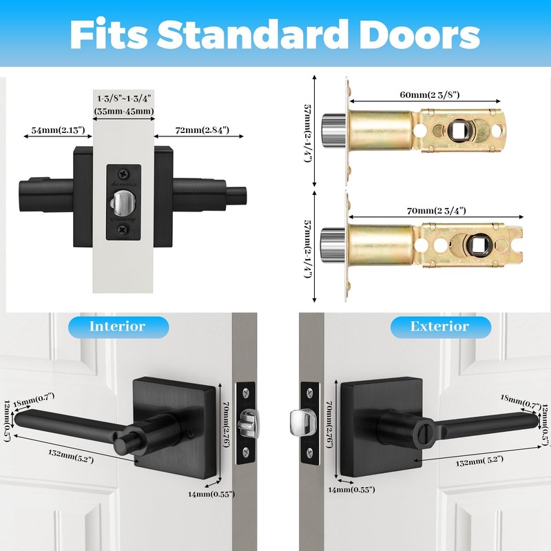 Privacy Push Button -Touch Locking Interior Door Handle Without Key,Non-Hande... gallery