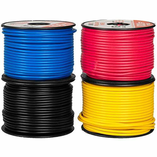 14 Gauge Primary Wire - 4 Roll Assortment Pack - 100 Ft of Copper Clad Aluminum gallery