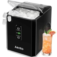 AEITTO ICE MAKERS COUNTERTOP 9 ICE CUBES RELEASE IN 6 MINS 26LBS/24H – BLACK