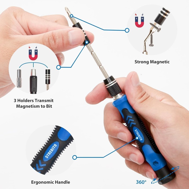 STREBITO 142 Piece Precision Screwdriver Set Electronics Repair Kit 120 Bits gallery