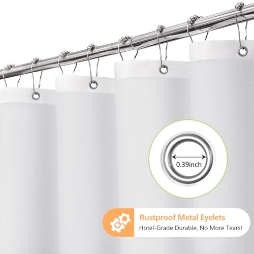 Waterproof Soft Microfiber Shower Curtain TPU 72"W x 72"L (Pack of 1) White gallery