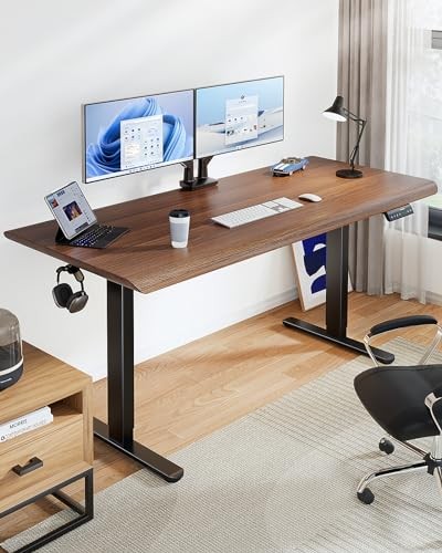 Electric Standing Desks Frame with 265 lbs,Thick T-Shaped Dual Motor Black gallery