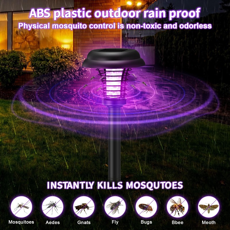 4PCS Solar Bug Zapper Outdoor Waterproof Mosquito Killer Lamp Garden Patio Light gallery