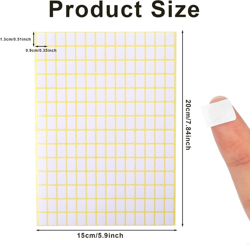 2940 Pcs Matte Small White Labels Stickers Blank Small, 2940pcs 13x9mm gallery