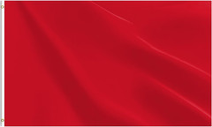 Red Flag 3X5 FT, Polyester Blank Flag with Canvas Header & Brass Grommets, Doubl