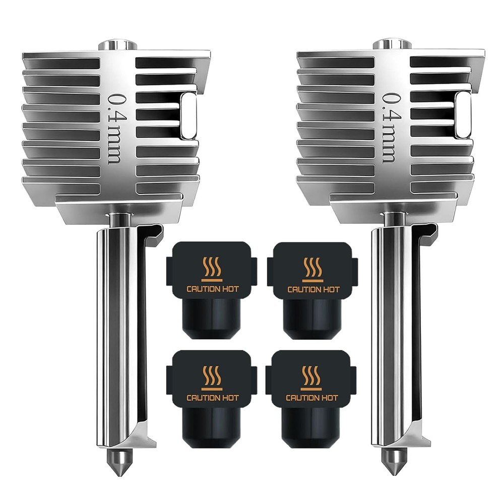2Pcs 0.4mm Hotend Kit for Bambu Lab A1/A1 Mini, Stainless Steel Integrated Desig