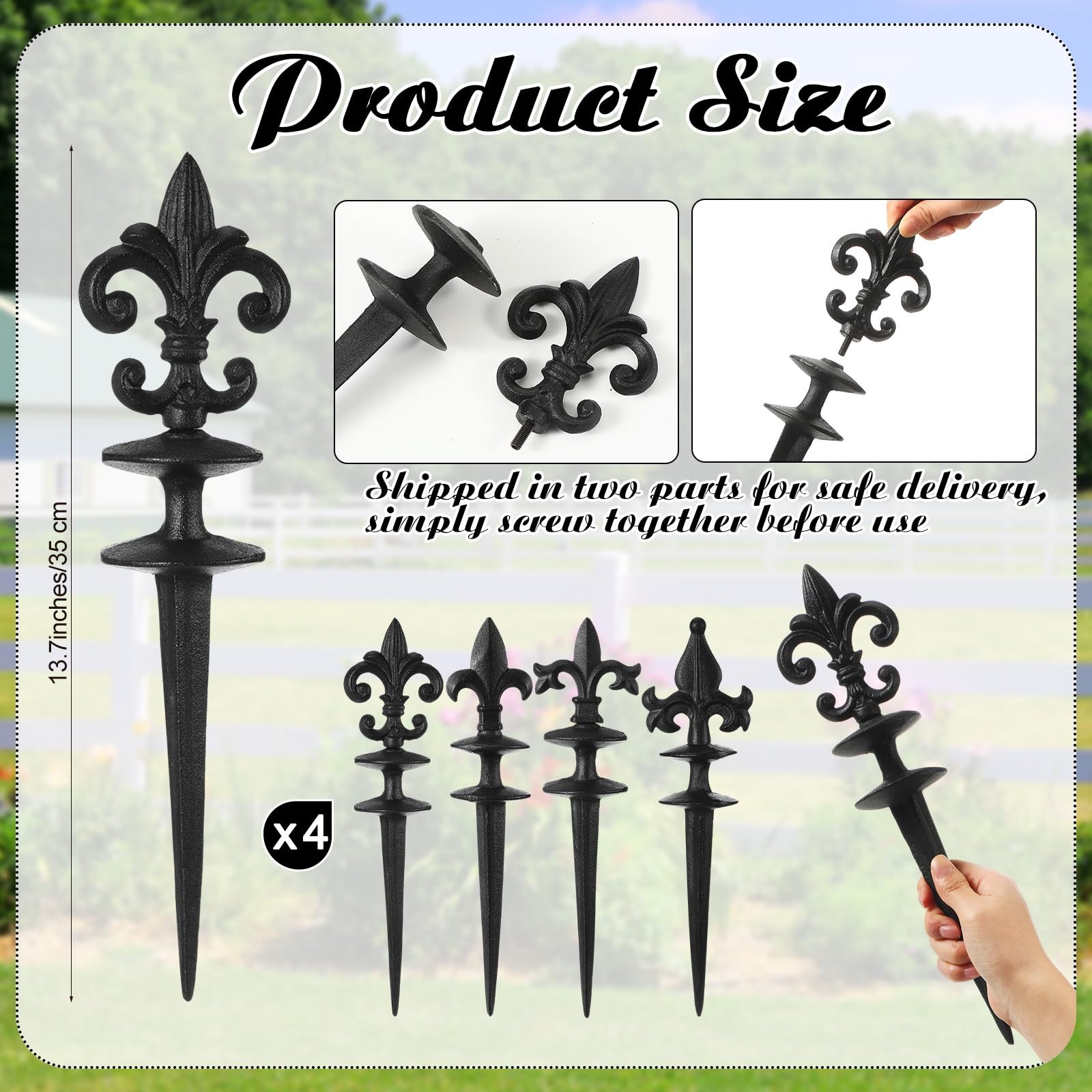 Antique Garden Hose Guide Spikes - 4 Heavy-Duty Metal Plant Protectors gallery