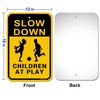 Slow Down Children at Play Signs, 18" 18 x 12 inches, Yellow and Black H4pcs gallery