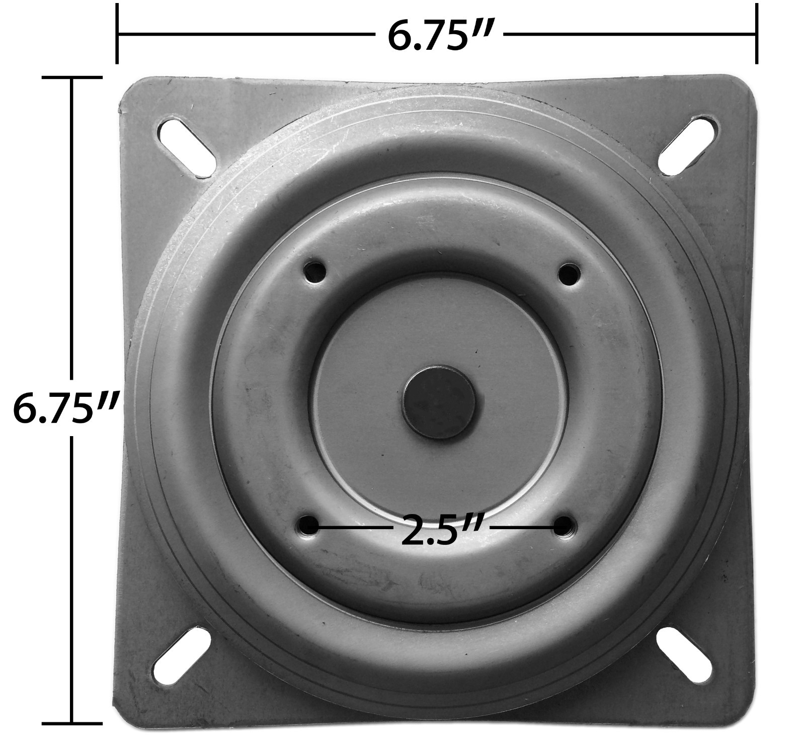 Bar Stool Swivel 6.75" Square w/ Round Bottom Plate Flat - Made in the USA S5447 gallery