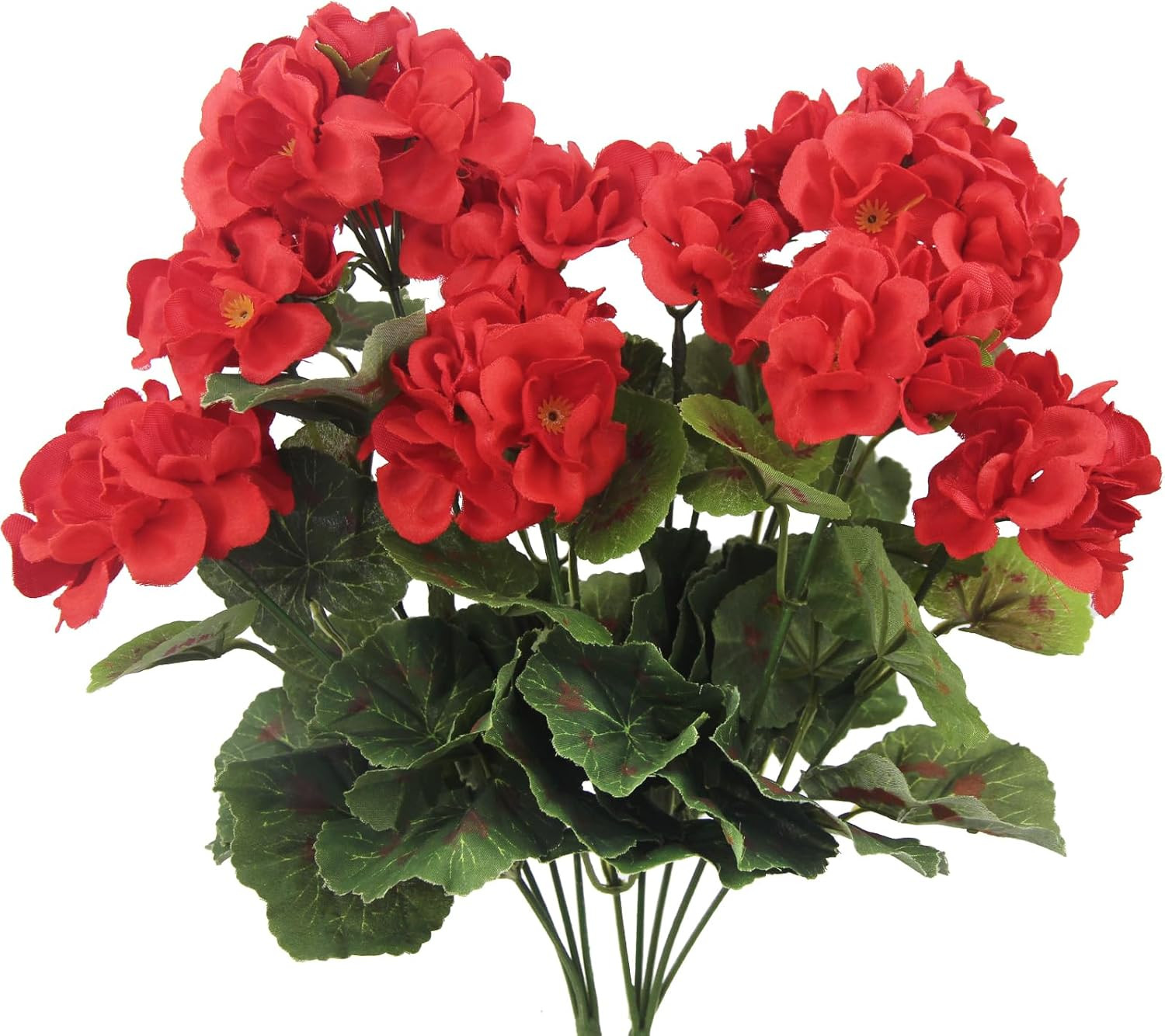 2 Pcs Artificial Geraniums Silk Flowers Outdoor Artificial Red Geranium Bush Fa gallery