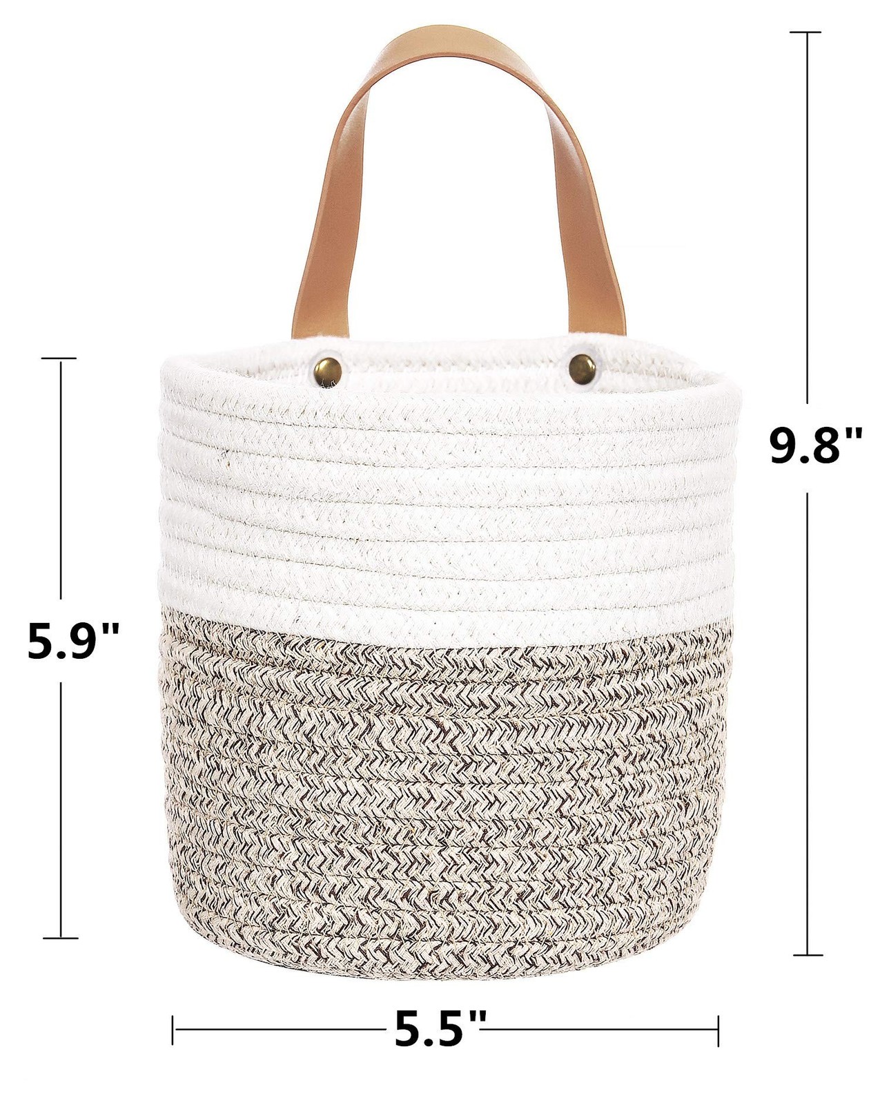 2pack Small Hanging Basket-Cotton Rope Wall Basket with Handle, Hanging Stora... gallery
