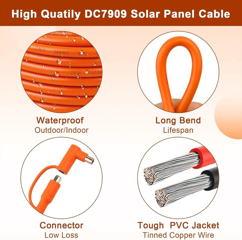 Flexible 30FT DC7909 Solar Cable with Flame-Retardant PVC and Easy Installation gallery