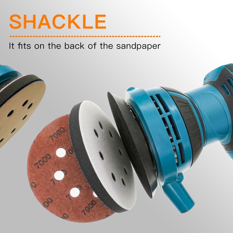 6 Pack 5 Inch 8 Hole Soft Density Interface Foam Hook and Loop Sanding Pads gallery